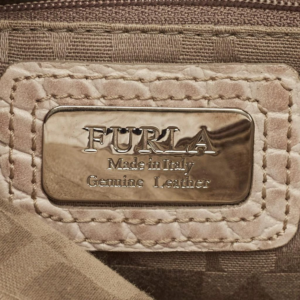Furla Furla Light Beige Croc Embossed Leather Practica Tote 10
