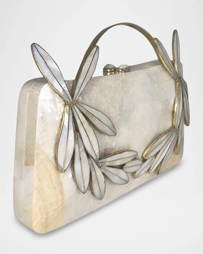 SERPUI Charlotte Flower Mother-of-Pearl Top-Handle Bag 2
