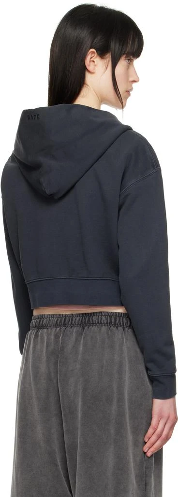 Bape Black Pigment Dyed One Point Cropped Zip Hoodie 3