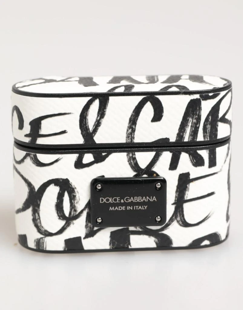 Dolce
Gabbana Leather Monogram Print Logo Holder Airpods Case