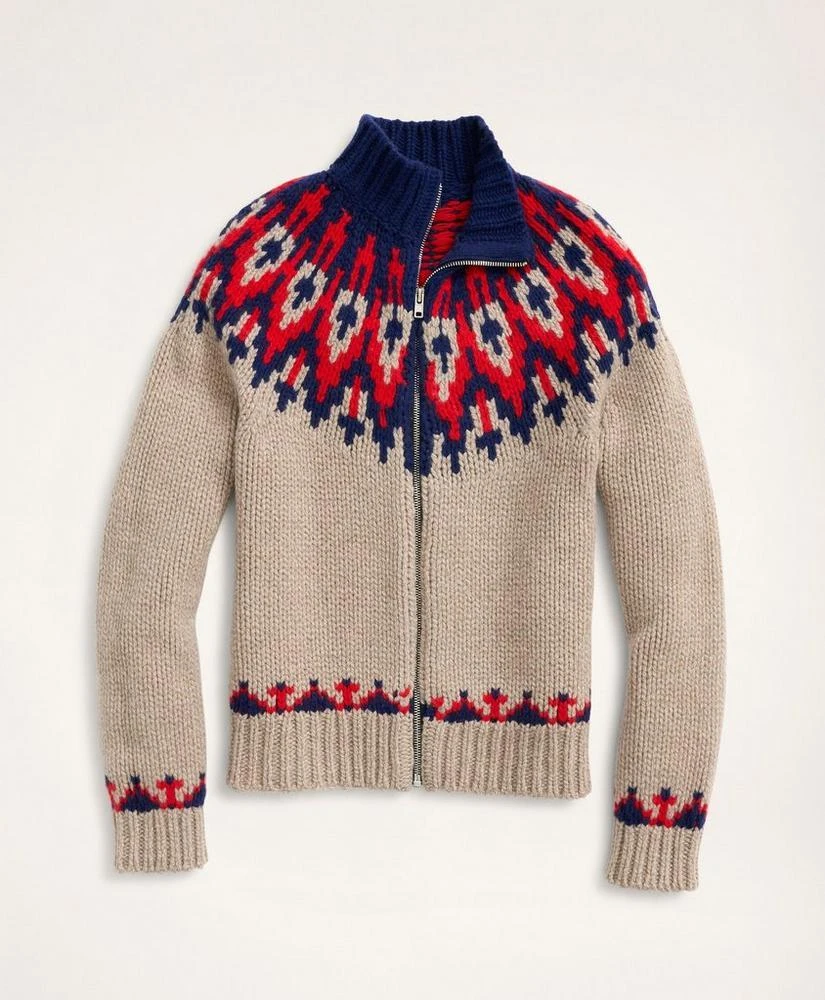 Brooks Brothers Handknit Fair Isle Full-Zip 1
