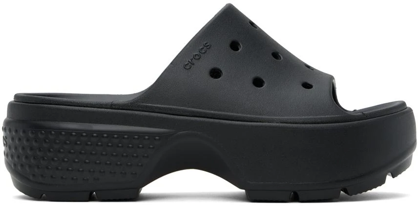 Crocs Black Stomp Slides 1