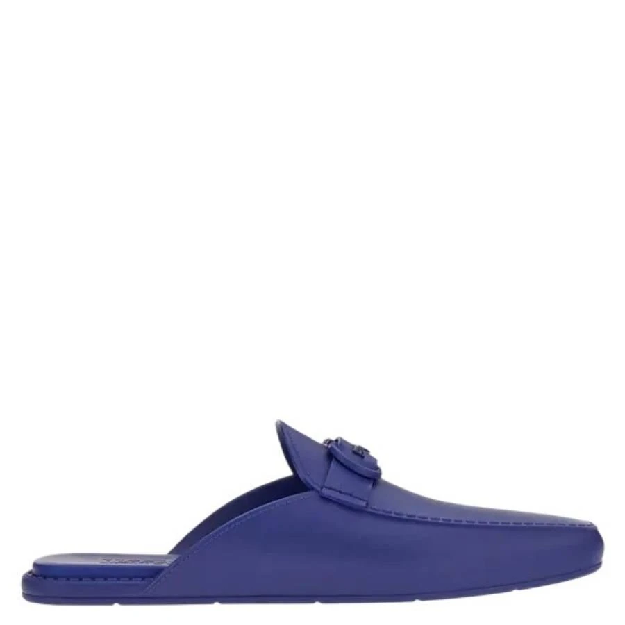 Salvatore Ferragamo Men
s Blue Gancini Jelly Mule Sandals