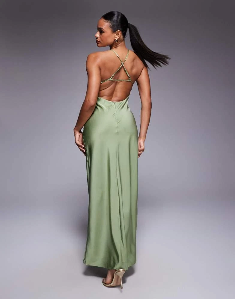 sachin and babi light blue dress Hermie Silky Satin Maxi Dress Forest Green | Wedding Guest Dress | Maxi main image 0