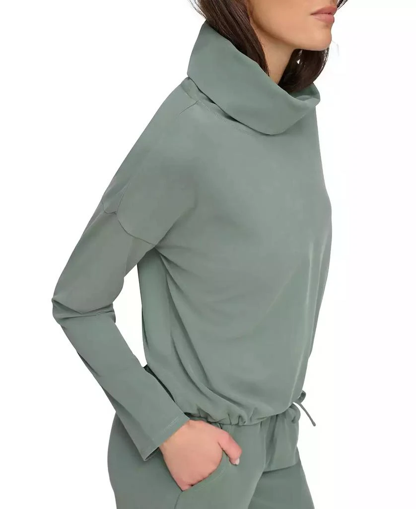 Marc New York by Andrew Marc Women's Sueded Pique Cowl Neck Top with Drawstring Waistband 3