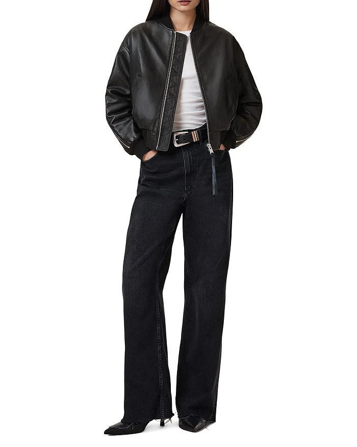 ALL SAINTS Zenith Leather Zip Bomber 7