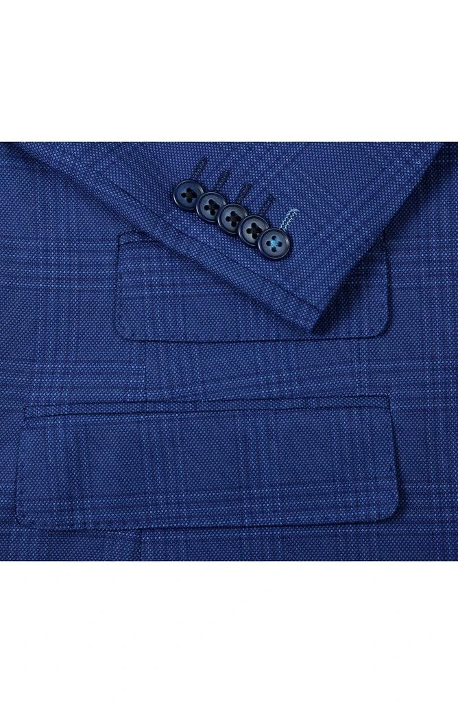 English Laundry Plaid Blue Stretch Mélange Suit 8