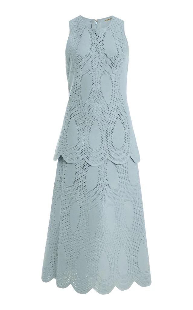 Alexis - Zandra Pointelle-Knit Midi Dress - Blue - L - Moda Operandi