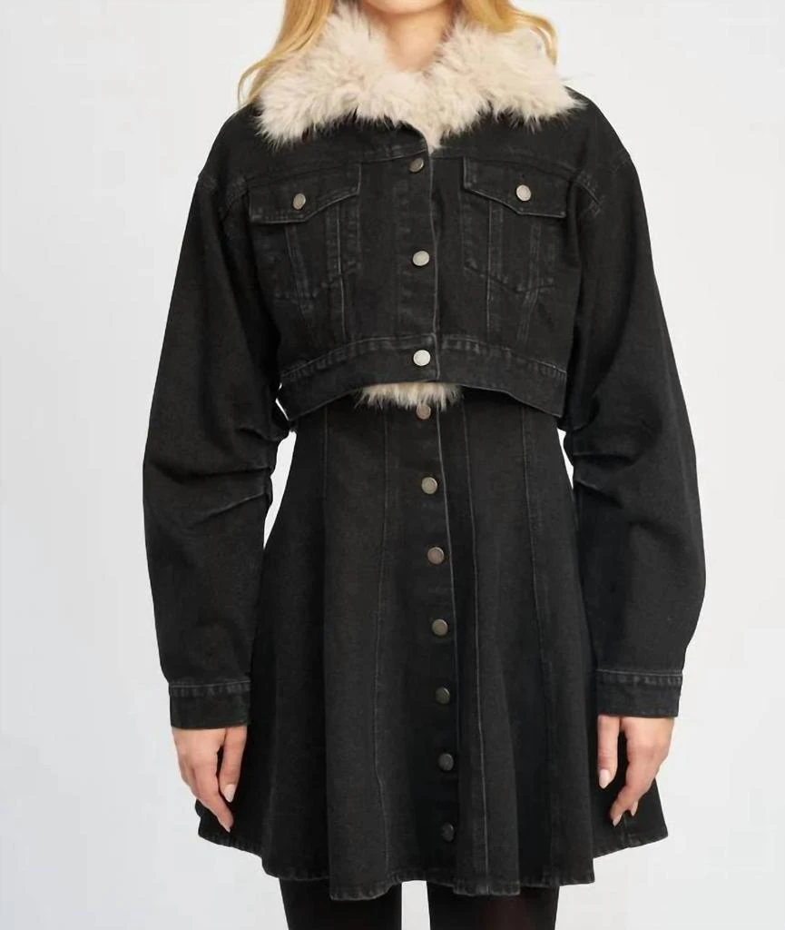 En Saison Cyprus Jacket In Washed Black 1