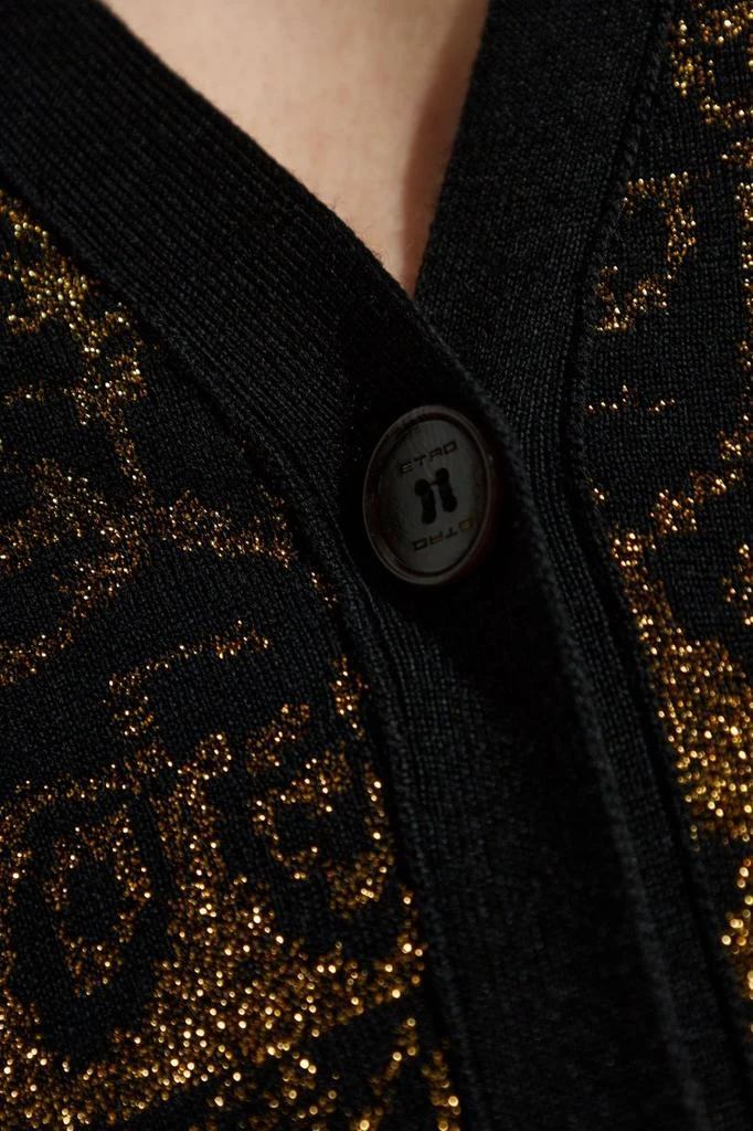 ETRO Etro Paisley Jacquard Lurex Thread Maxi Cardigan 4