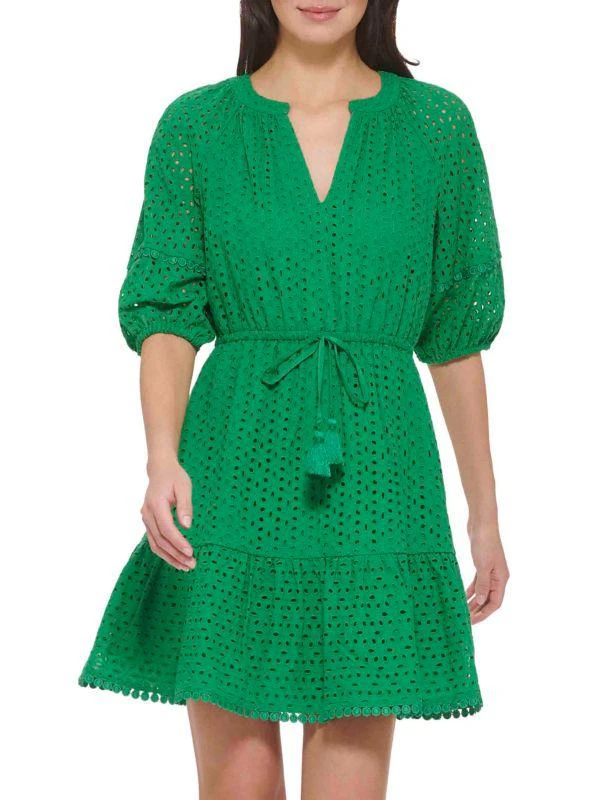 Vince Camuto Fit & Flare Eyelet Mini Dress 1