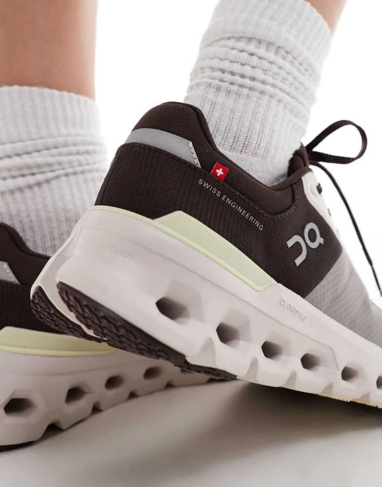 On ON Cloudrunner 2 Waterproof running trainers in Brown and Grey 3