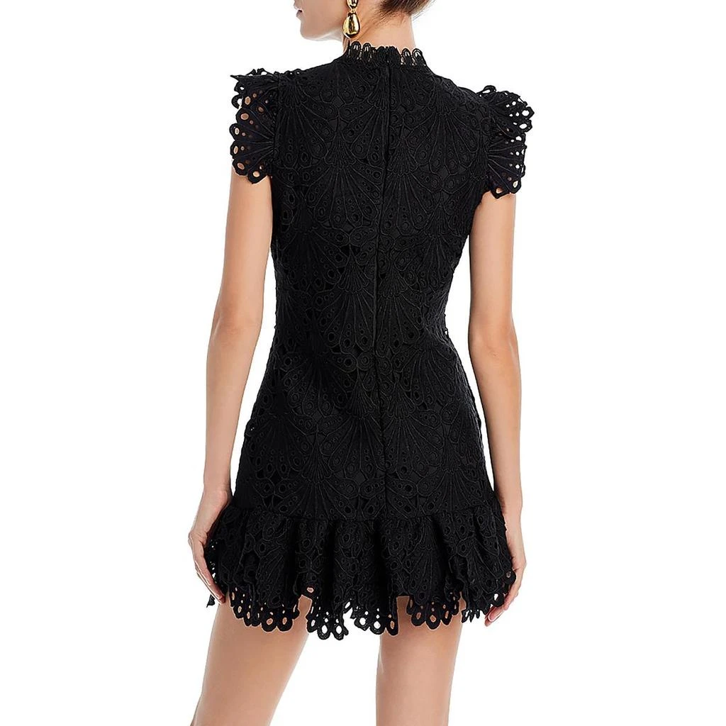 AQUA Womens Lace Mock Neck Shift Dress 2