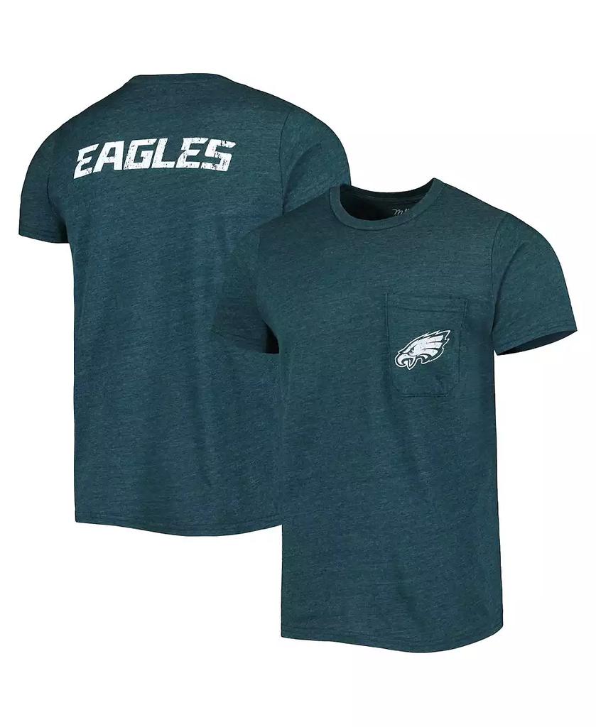 Majestic Men's Threads Midnight Green Philadelphia Eagles Tri-Blend Pocket T-shirt