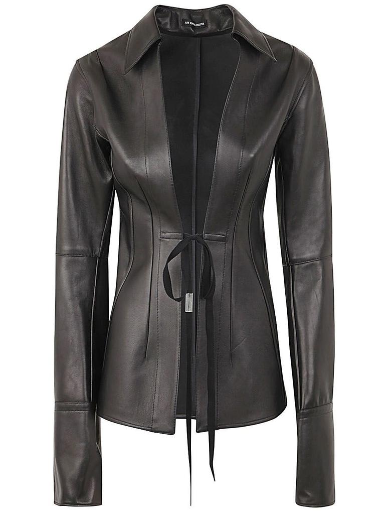 Ann Demeulemeester Tie-Detailed Collared Top – On Sale Now with Up