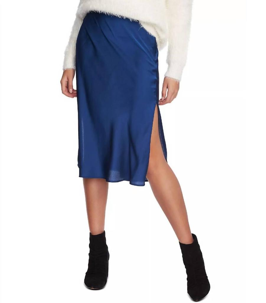 1. State 1.State - Charmeuse Satin Midi Skirt