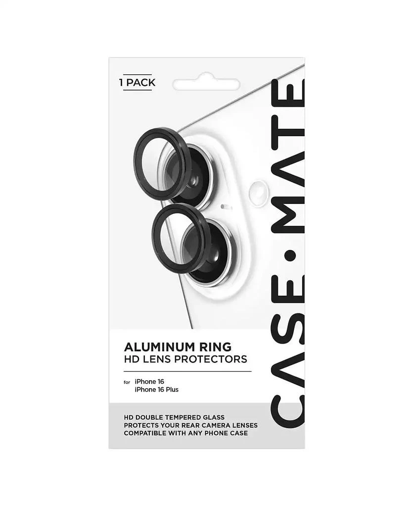 Case-Mate Aluminum Ring Camera Lens Glass Protector for Apple iPhone 16 / 16 Plus 2