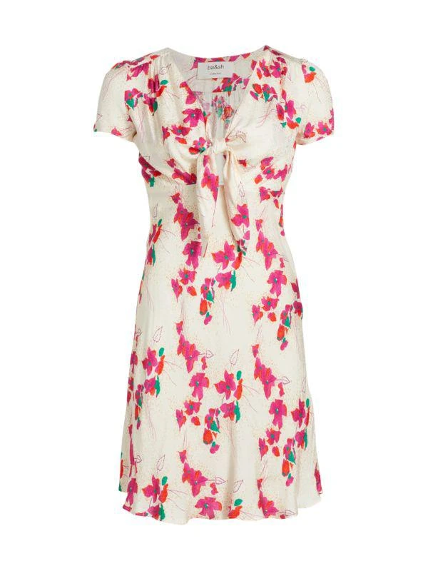 ba&sh Elita Floral Jacquard Tie Front Mini Dress 5