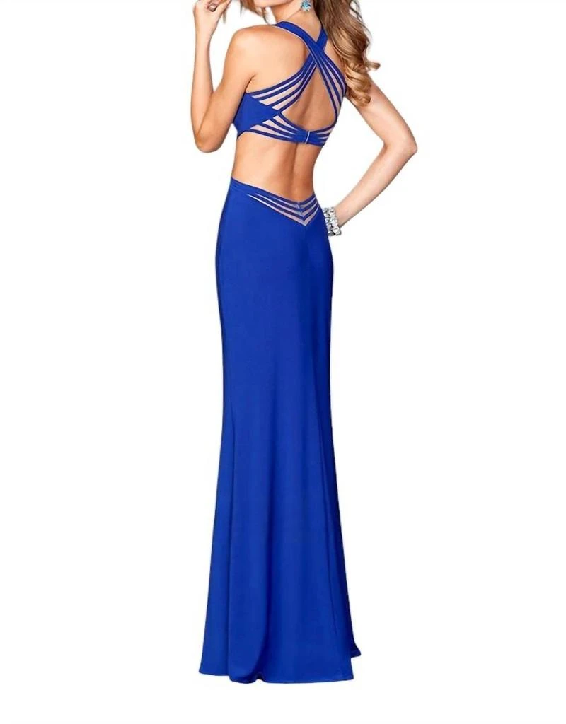 La Femme La Femme - V Neck Jersey Gown 2