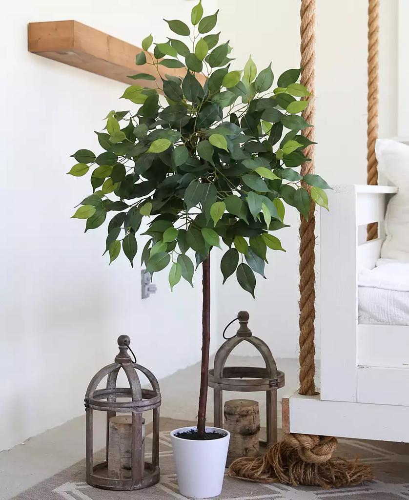 NEARLY NATURAL 48" Artificial Ficus Tree with Decorative Planter