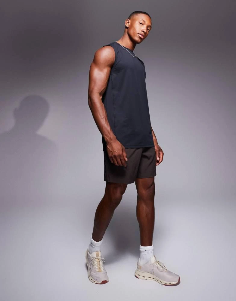 ASOS 4505 Icon training sleeveless tank with quick dry 2 pack in black and charcoal 3