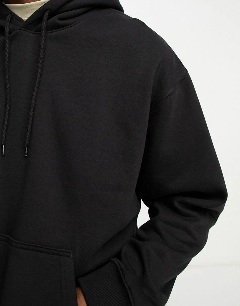 Weekday Weekday oversized hoodie in black 3