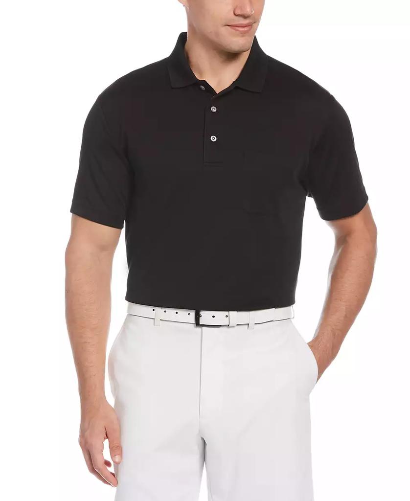 PGA TOUR Men's Airflux Solid Mesh Short Sleeve Golf Polo Shirt