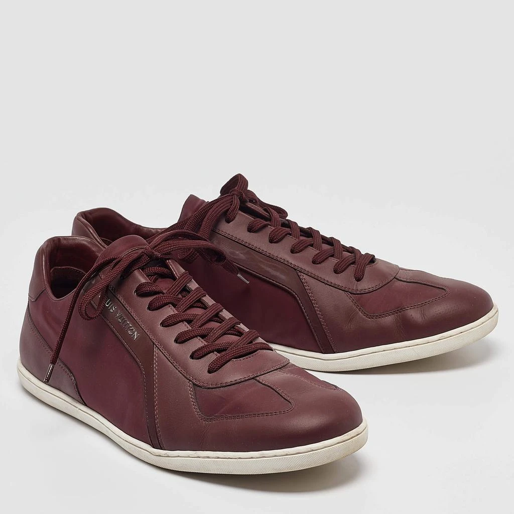 Louis Vuitton Louis Vuitton Burgundy Leather Victoire Lace Up Sneakers Size 44 4