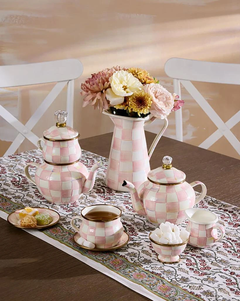 MacKenzie-Childs Rosy Check Enamel Teacup 4