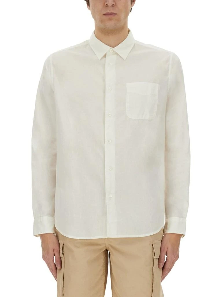 Woolrich Woolrich Long-Sleeved Curved Hem Shirt 1