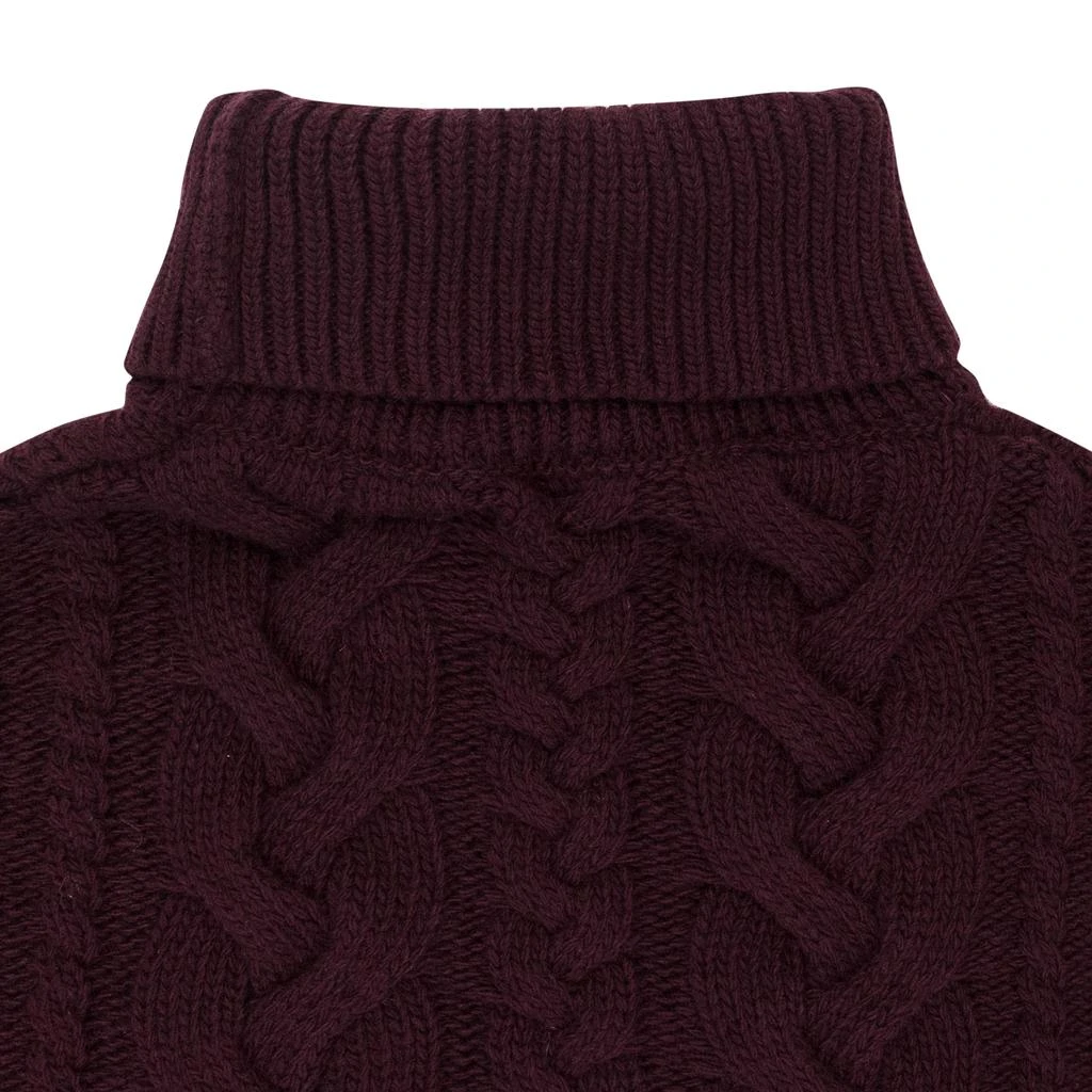 AMIRI CABLE KNIT BURGUNDY TURTLENECK SWEATER 5
