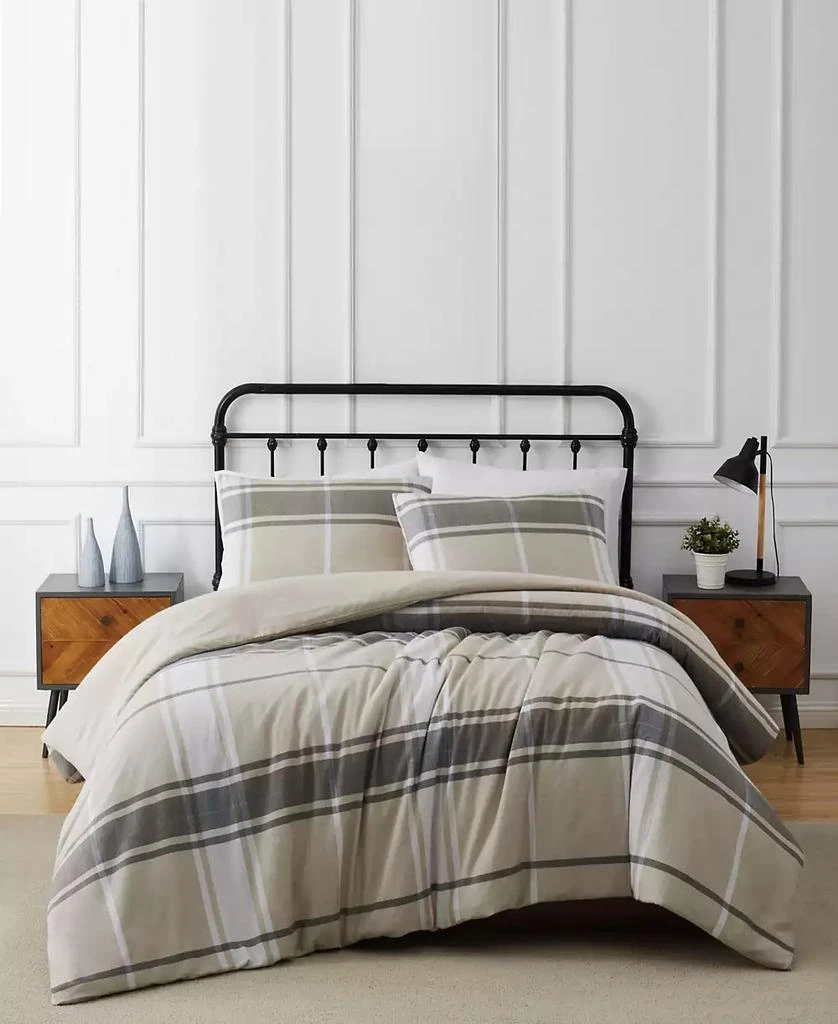 Macy's Preston Plaid 3 Piece Flannel Duvet Cover Set 1