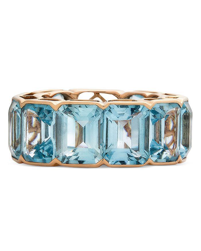 Piranesi 18K Rose Gold Pietra Blue Topaz Eternity Ring