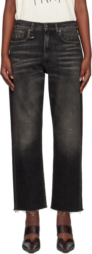 R13 Black Straight-Leg Boyfriend Jeans 1