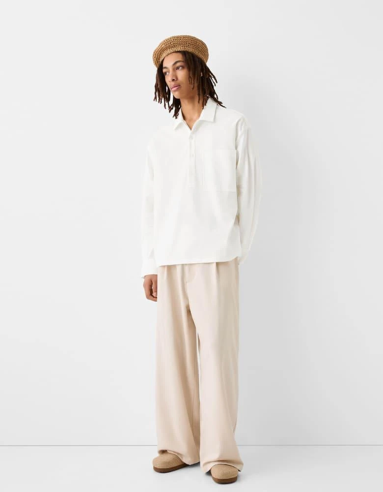 Bershka Bershka Collection over head shirt in white 2