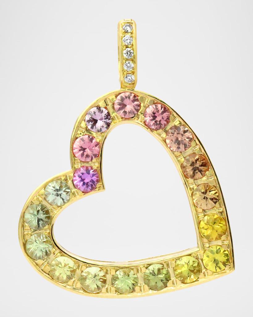 Stevie Wren 18K Yellow Gold Lovestruck Gemstone Heart Pendant with Diamonds