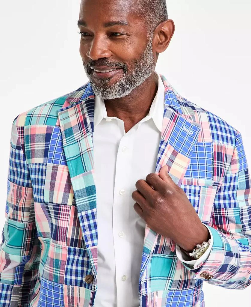 Club Room Men's Patchwork Madras Regular-Fit Blazer, Exclusively at Macy's 2