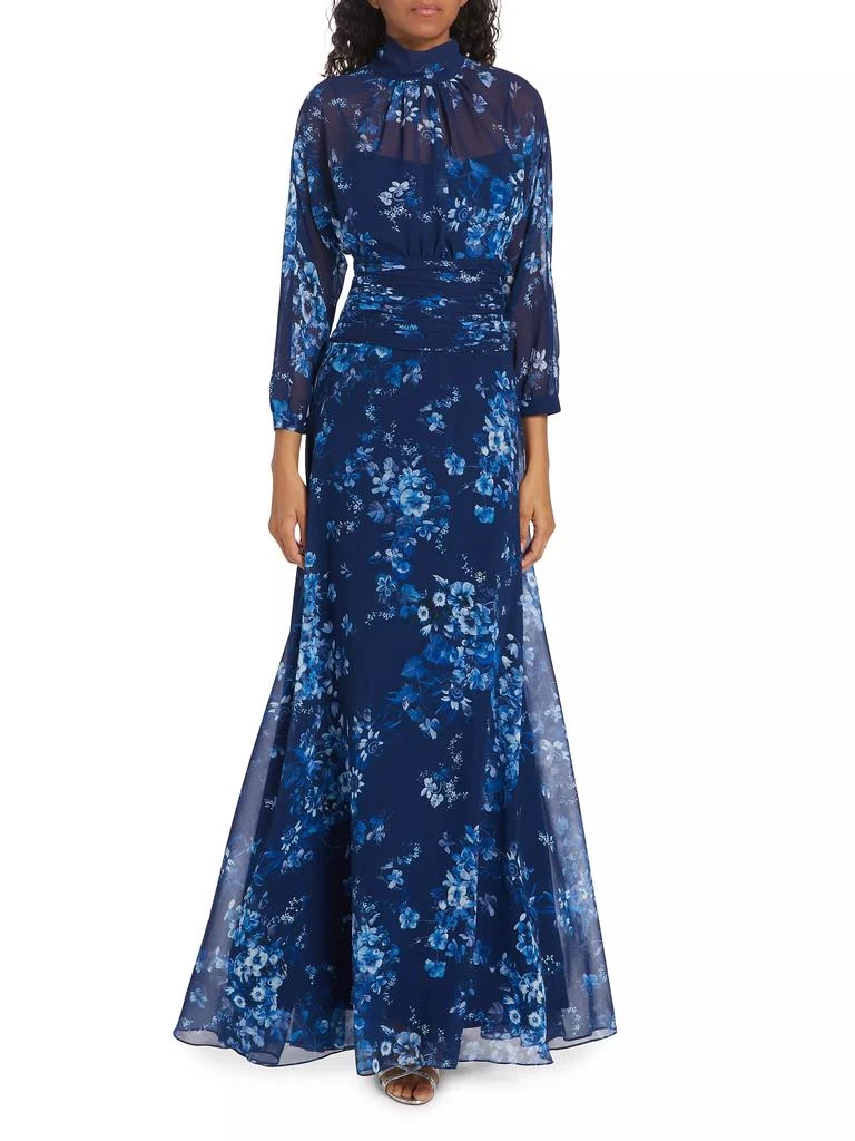 teri jon dresses on sale Teri Jon by Rickie Freeman Women's Floral Embroidered Gown - Blush Multi main image 1