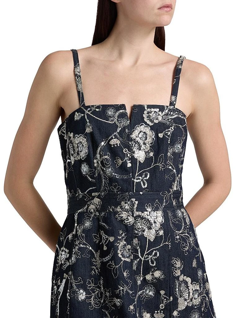 Cinq à Sept Zach Garden Embroidered Denim Minidress 6