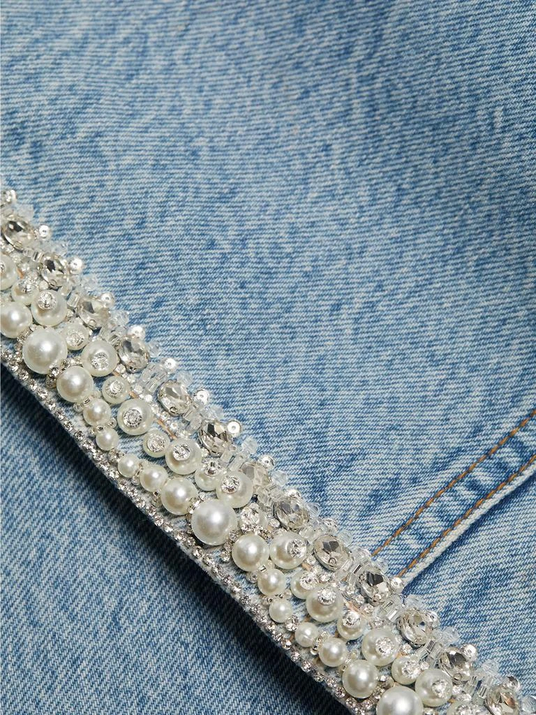 Alice + Olivia Ora Embellished High-Rise Wide-Leg Jeans 7