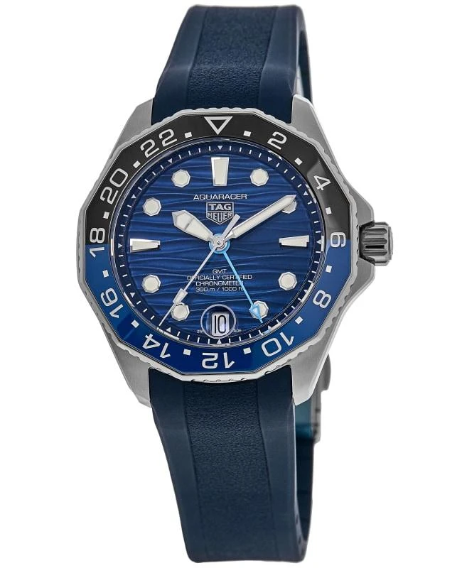 TAG Heuer Tag Heuer Aquaracer Professional 300 GMT Automatic Blue Dial Rubber Strap Men's Watch WBP5114.FT6259 1