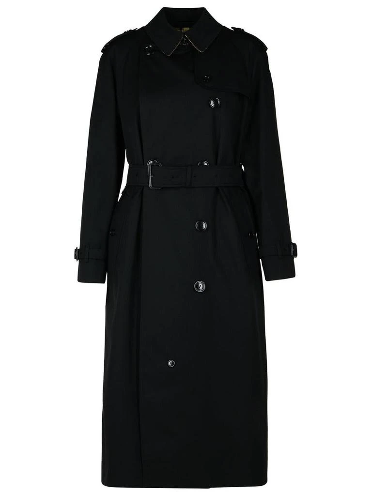 Burberry Burberry 'Waterloo' Black Cotton Trench Coat 1