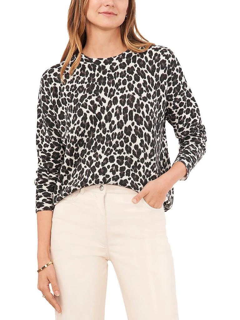 Vince Camuto Womens Leopard Print Fall Pullover Sweater 1
