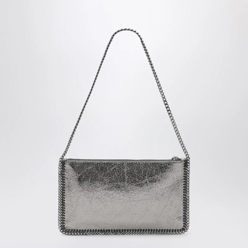 Stella McCartney Falabella Grey Metallic Clutch Shoulder Bag 4