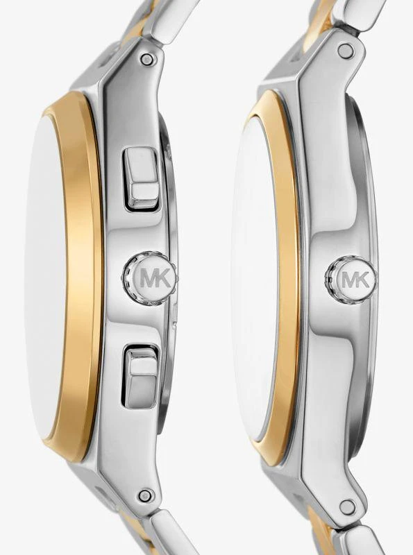 Michael Kors Lennox His and Hers Pavé Two-Tone Watch Set 2