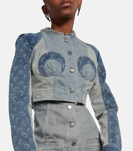 MARINE SERRE Regenerated Cropped Denim Jacket 6