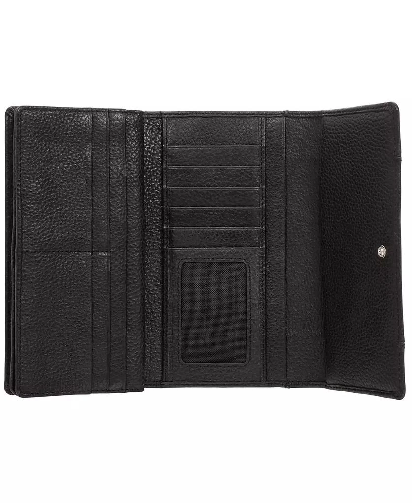Mancini Leather Goods Women's Pebbled Collection RFID Secure Trifold Wing Wallet 5