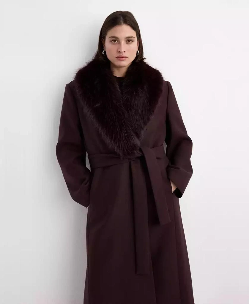Mango Women
s Fur Collar Manteco Wool Coat 5
