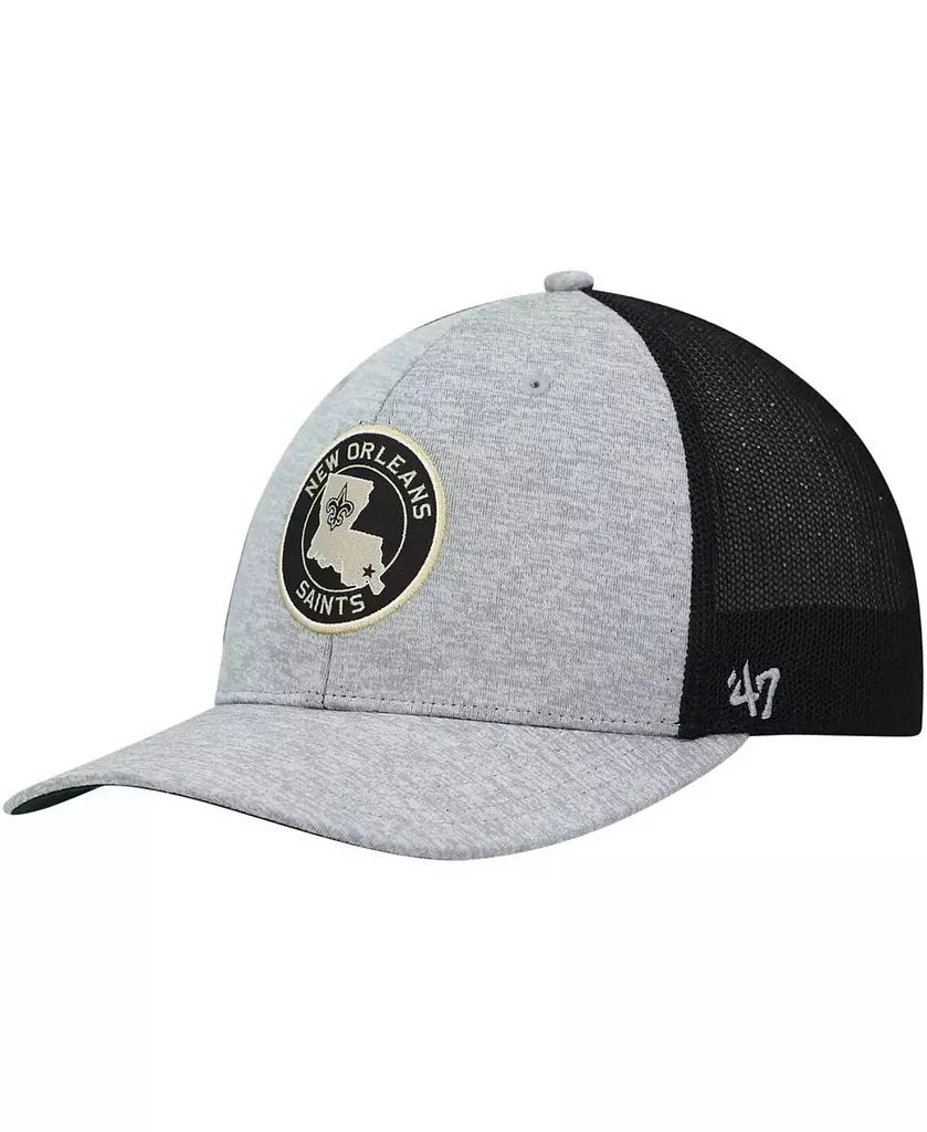 47 Brand Men's Heathered Gray and Black New Orleans Saints Motivator Flex Hat 1