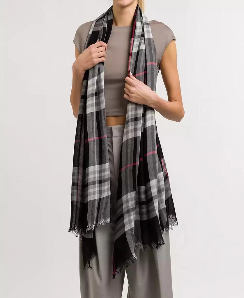 Fraas Women's Signature Plaid Lightweight Evening Wrap 3